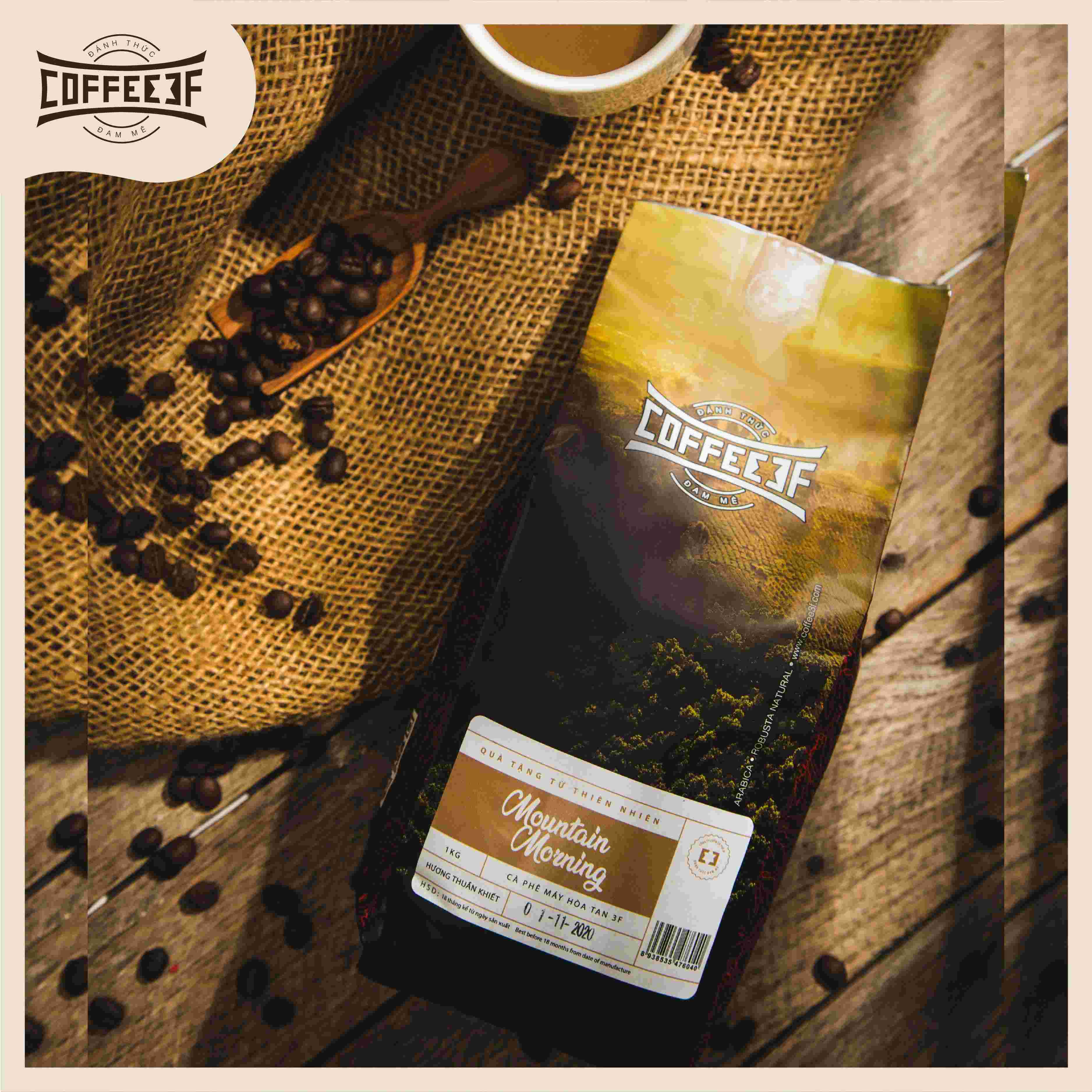 Mountain Morning - Cà phê hoà tan mang hương vị truyền thống, cafe túi bột 1kg